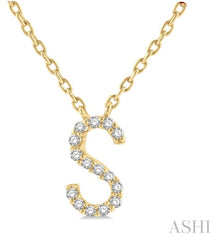 10K Gold "S" Diamond Initial Necklace