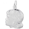 Sterling Silver Girls Head Charm.