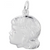 Sterling Silver Girls Head Charm.