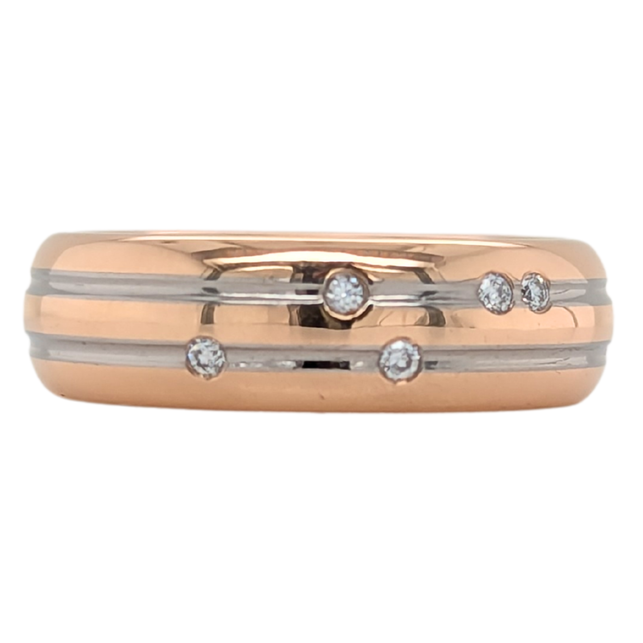 Estate: 14K Two Tone Diamond Sprinkle Band