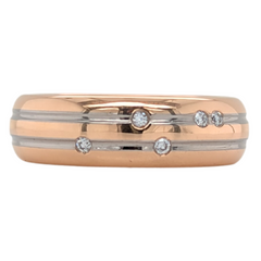 Estate: 14K Two Tone Diamond Sprinkle Band