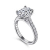 14K White Gold Luciole Cathedral 3.5CT Oval Center Engagment Ring Mounting