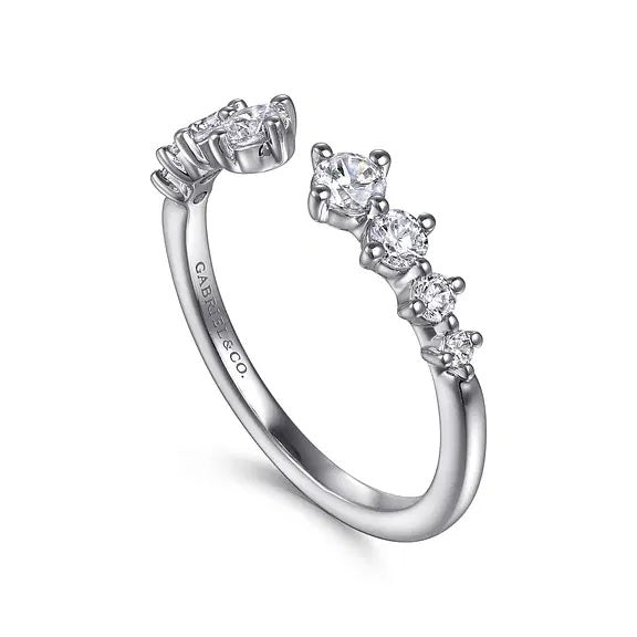 14K White Gold Graduated Diamond Open Band S2086961.