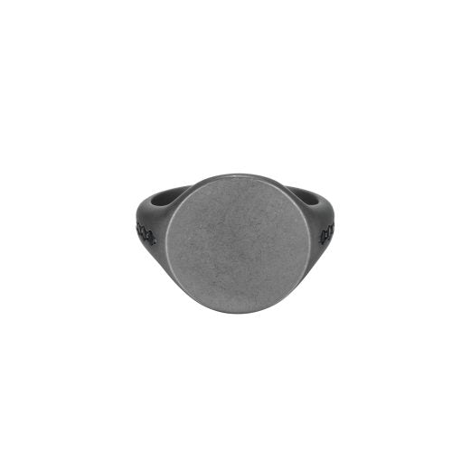 STERLING GUNMETAL SIGNET BLACK