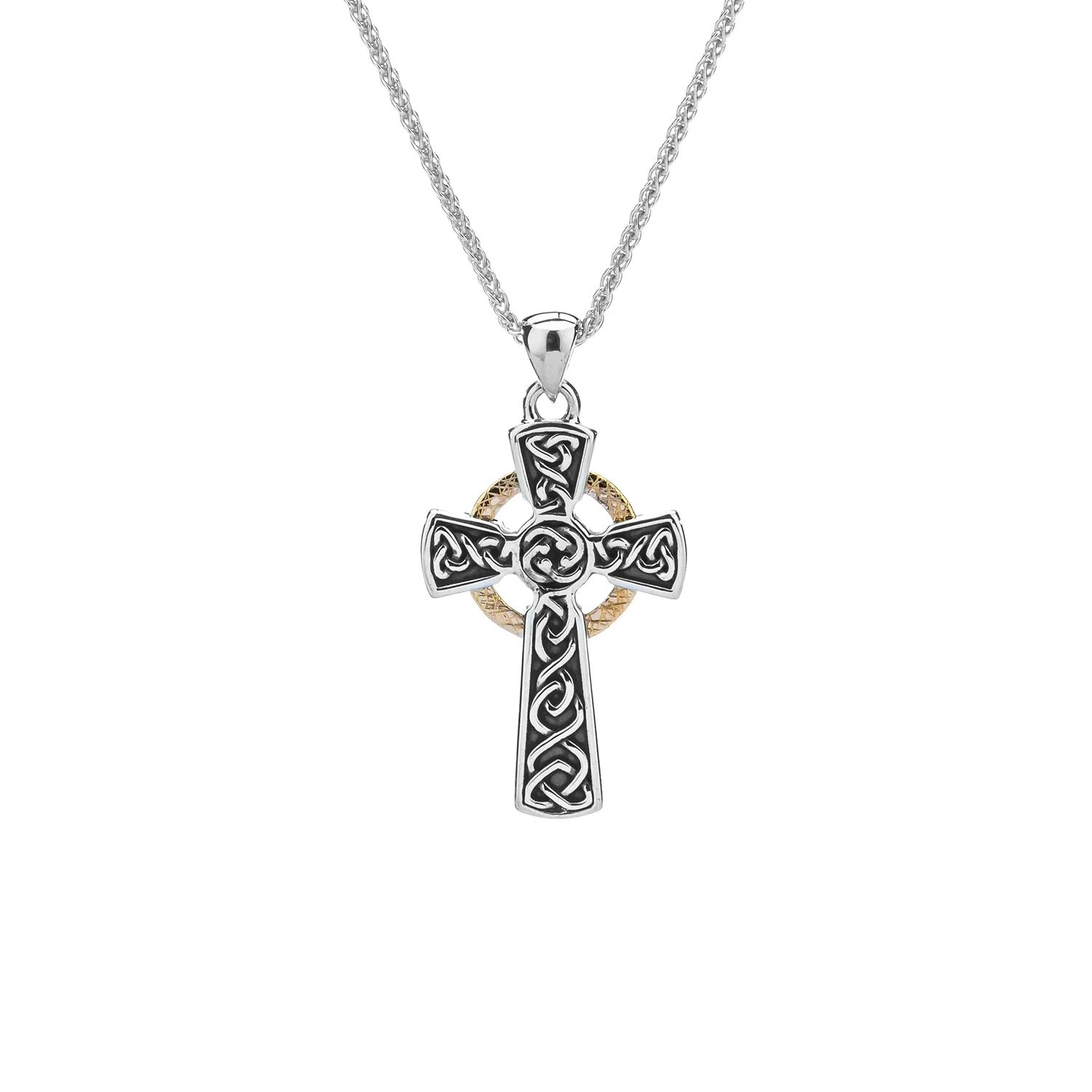 Sterling Silver Celtic Circle Cross Necklace