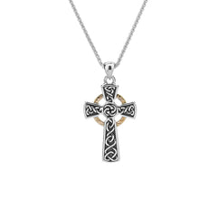 Sterling Silver Celtic Circle Cross Necklace