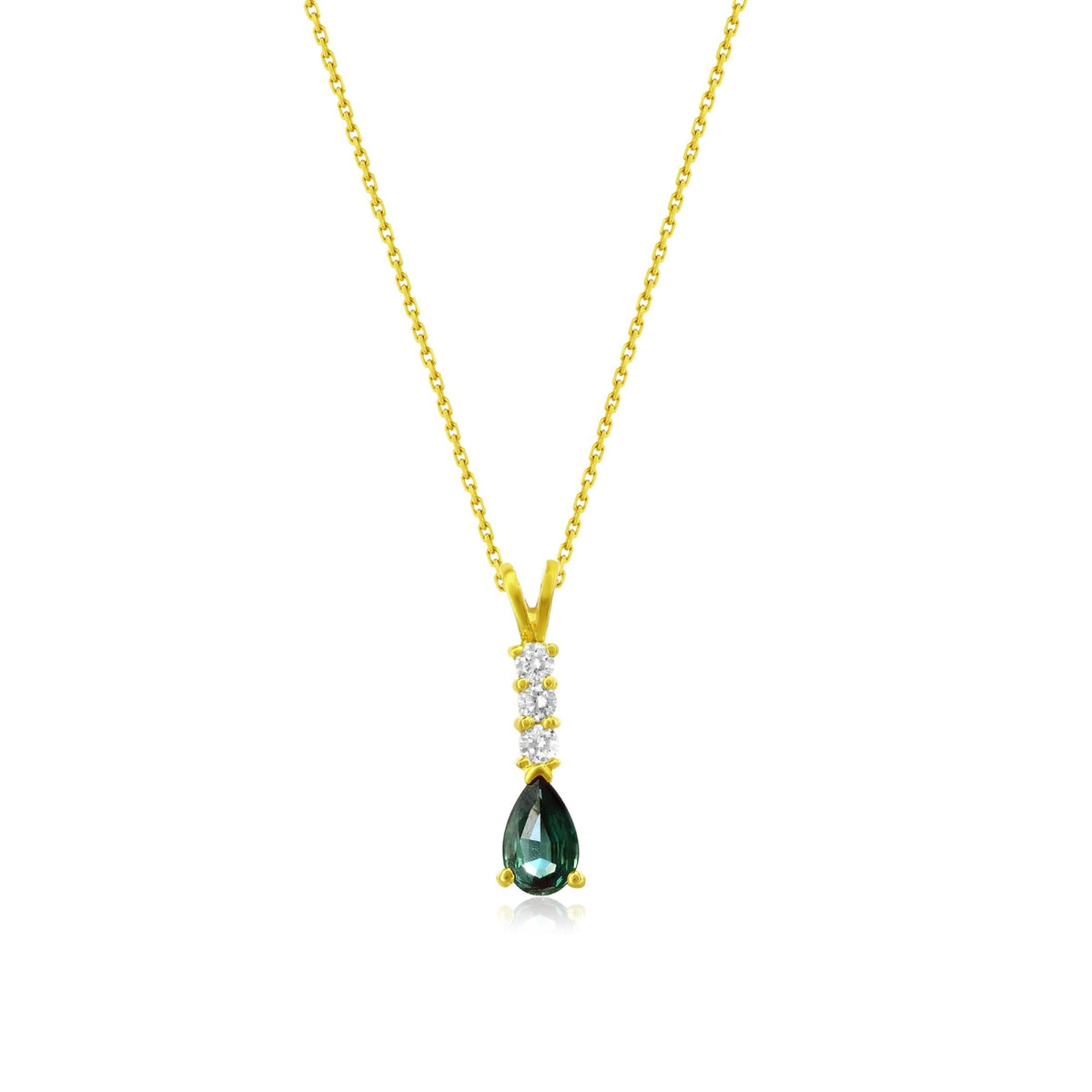 18kt Yellow Gold .30ct Alexandrite .09ctw Diamond Pendant W/Report