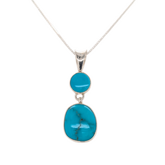 Sterling Silver Mina Maria Turquoise Double Cab Pendant