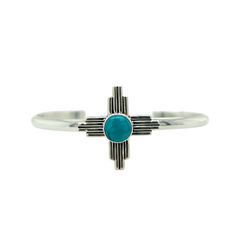 Sterling Silver Turquoise Zia Bracelet Cuff