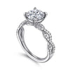 14K White Gold Josaphina Twisted Diamond Accented Engagementfor a 2CT Center