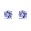 14K White Gold 5MM Tanzanite Stud Earrings