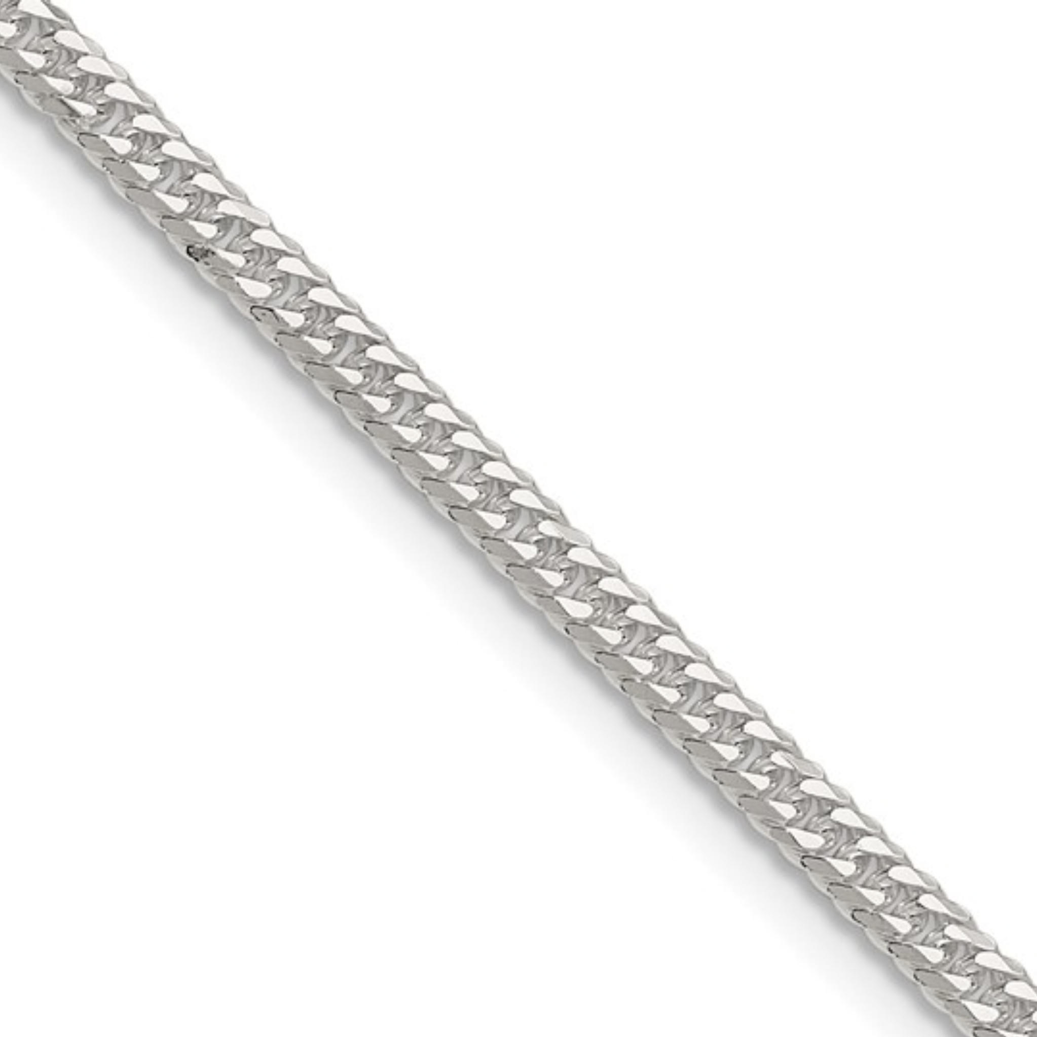 Sterling Silver Double Diamond Cut Curb Chain 24"