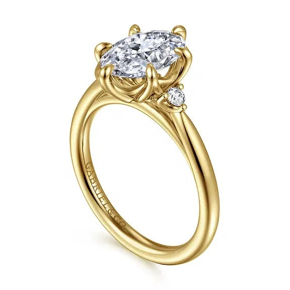 14K Yellow Gold Blaise 2CT Oval Engagement Semi-Mount Ring S2124745