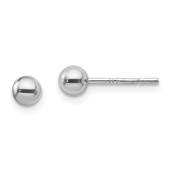 Sterling Silver 4MM Ball Stud Earrings