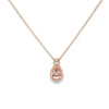 14K Rose Gold Oval Morganite Necklace with Diamond Accent