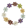 Estate10K Yellow Gold Multigem Flower Bracelet