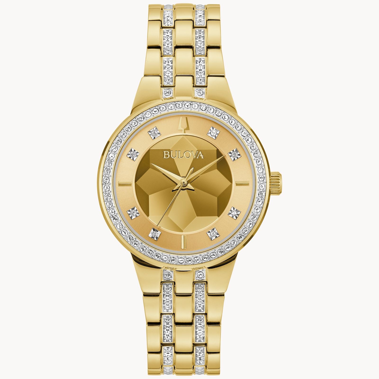 Bulova Goldtone Phantom Watch with Crystal Accents 97L176