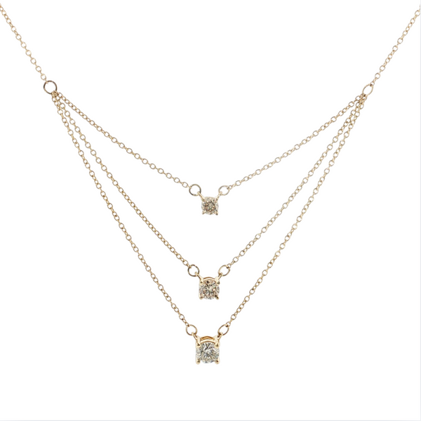 Emberlight 14kt Yellow Gold 1ctw Brown/White Desert Diamonds Layer Necklace 18in
