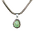Estate Sterling Sliver Flat Snake Chain with Light Blue/Green Turquoise Pendant
