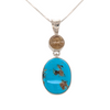 Sterling Silver Rutilated Quartz Necklace with Turquoise
