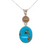Sterling Silver Rutilated Quartz Necklace with Turquoise