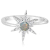 14K White Gold Australian Opal Diamond Ring