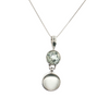 Sterling Sliver Round Prasiolite Pendant 18in