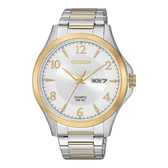 Citizen Quartz Two Tone Day/Daye with White Dial BF2005-54A