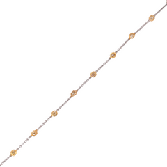 14K Two Tone Cushion Cut Yellow Diamond Station Bracelet