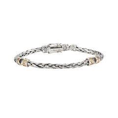 Sterling Silver & 10K Celtic Woven Bracelet 7.5"