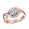 14K White & Rose Swirled Engagement Semi-Mount Ring