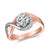 14K White & Rose Swirled Engagement Semi-Mount Ring