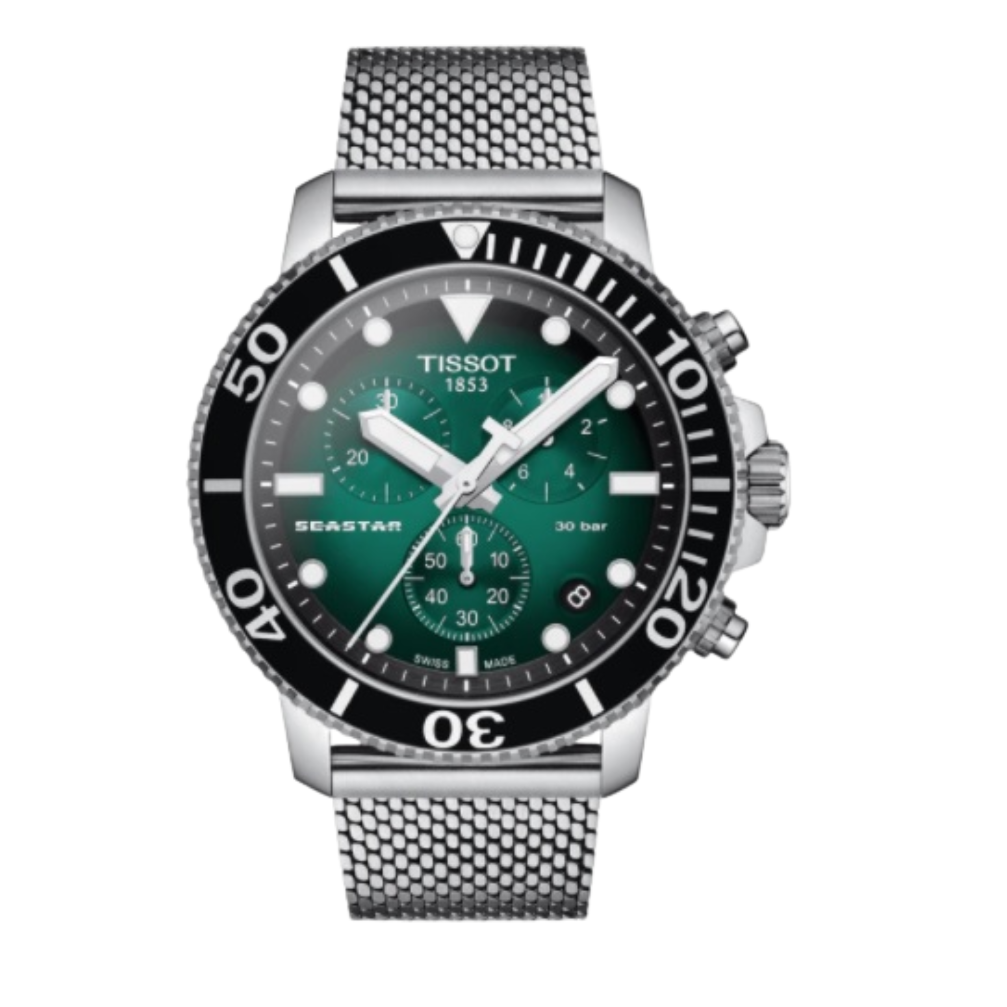 Tissot Seastar 1000 Chronograph Watch with Green Gradient