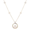 14K Yellow Gold Pearl Circle Station Necklace
