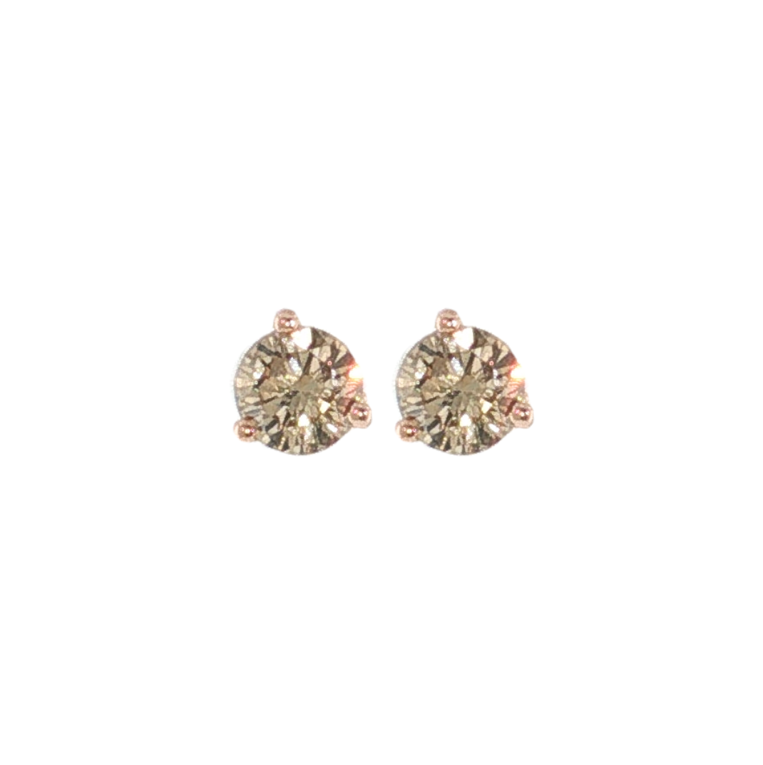 14K RG .52CTW DESERT DIAMOND STUDS