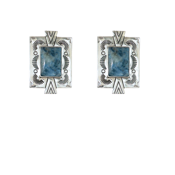 S/S SOUTHWEST BLUE STONE EARRINGS