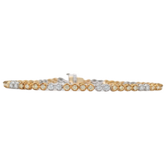 14K Two Tone Diamond Tennis Bracelet 1.82CTW