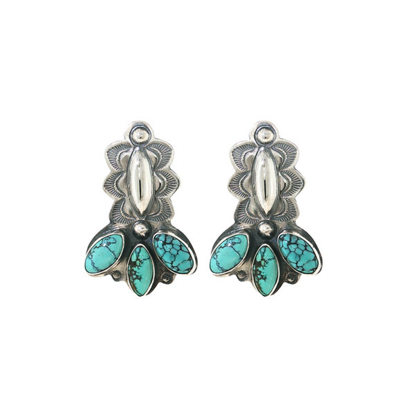 S/S 3 TURQ SOUTHWESTERN EARRINGS