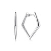 Sterling Silver Geometric Classic Hoop Earrings.