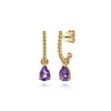14K YG 1.21CTW AMETHYST J HOOP.