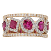 14K Gold Multi-Shape Ruby & Dimaond Band