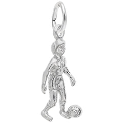 Sterling Silver Female Soccer Charm