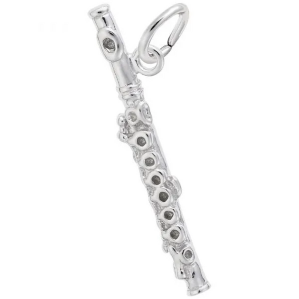 Sterling Silver Flute Charm.