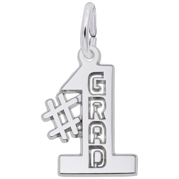 STERLING NUMBER ONE GRAD CHARM