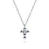 Bujukan Sterling Sliver Beaded Cross 17.5in S2299989