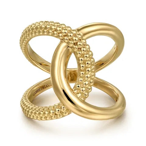 14K Yellow Gold Bujukan Wide Ring
