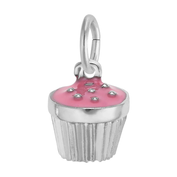 STERLING CUPCAKE PINK CHARM