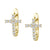 18K Yellow Gold Diamond Cross Huggies