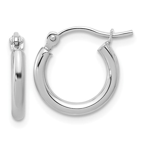 Leslies 10kt White Gold 2x12mm Hoops