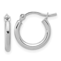 Leslies 10kt White Gold 2x12mm Hoops